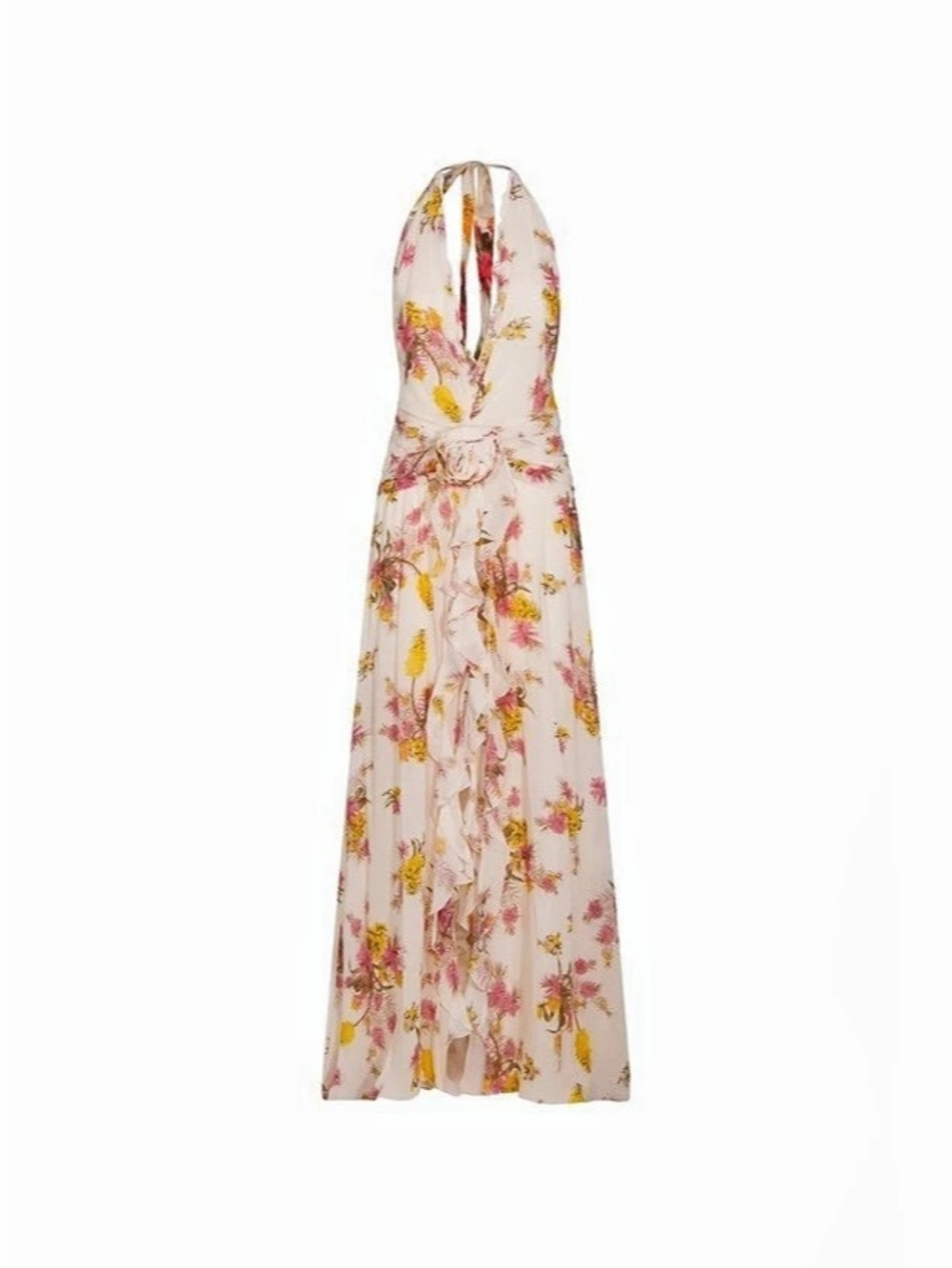 Blumarine ruffled floral-print dress Floral Maxi Dress in Pink & Yellow. NWT!!
